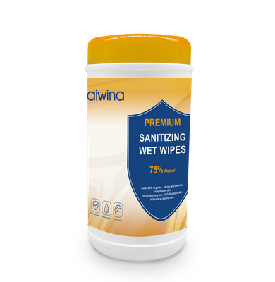 Sanitizing Wet Wipes 100 pcs canister packing 75% Alcohol